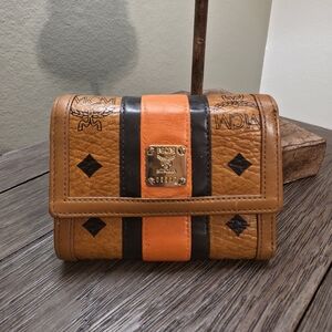 MCM Brown and Orange Wallet. LIKE NEW.